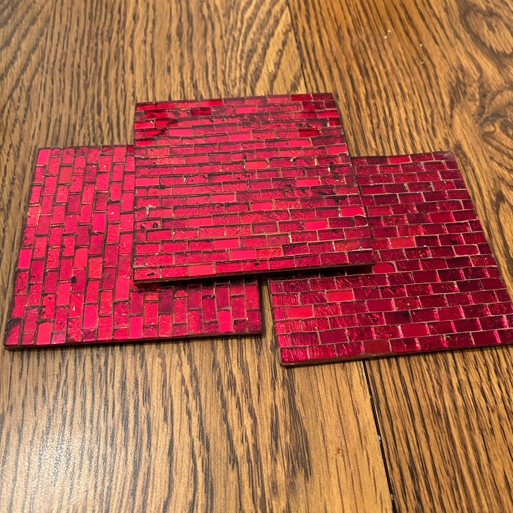 Red Glass Coasters